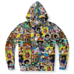 Black Cartoon Collage Hoodie