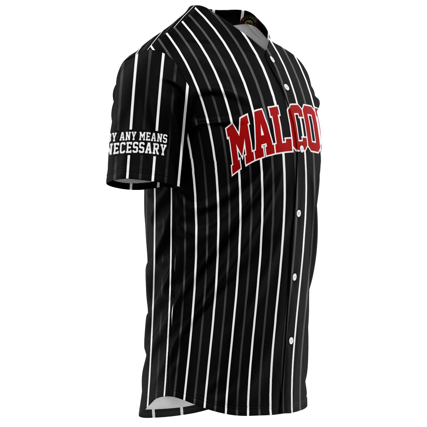 Malcolm X Black and Red Baseball Jersey