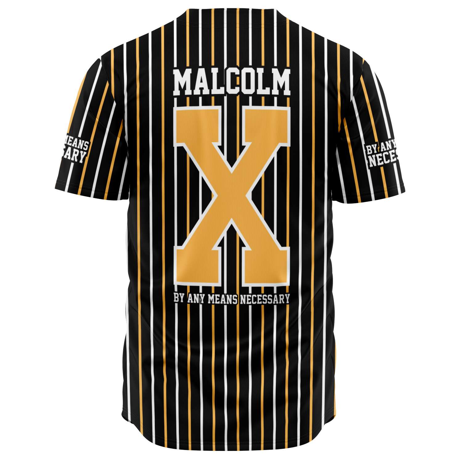 Malcolm x Orange and Black Baseball Jersey 5XL
