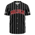 Malcolm X Black and Red Baseball Jersey