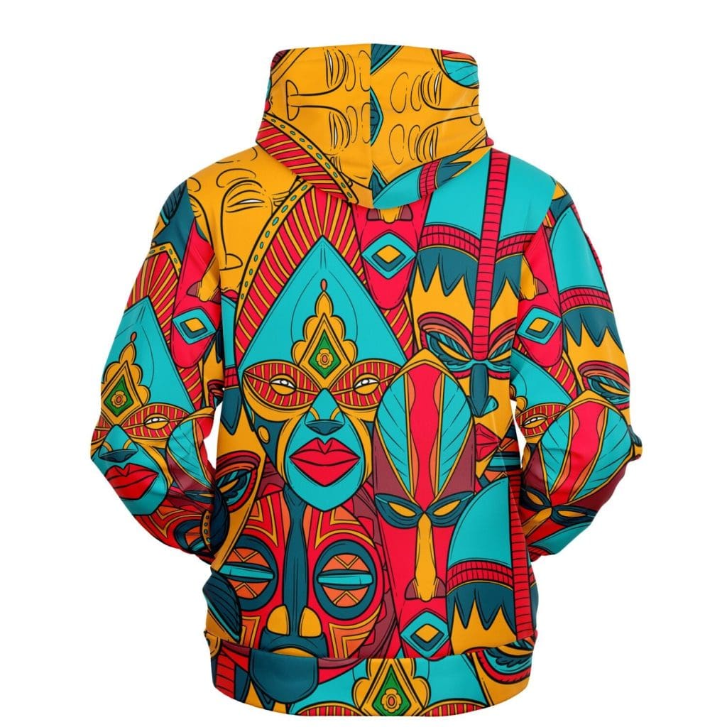MUCD Signature Scarf hoodie in African colors African Symbols in Pan African Colors All-over Hoodie  main image 3