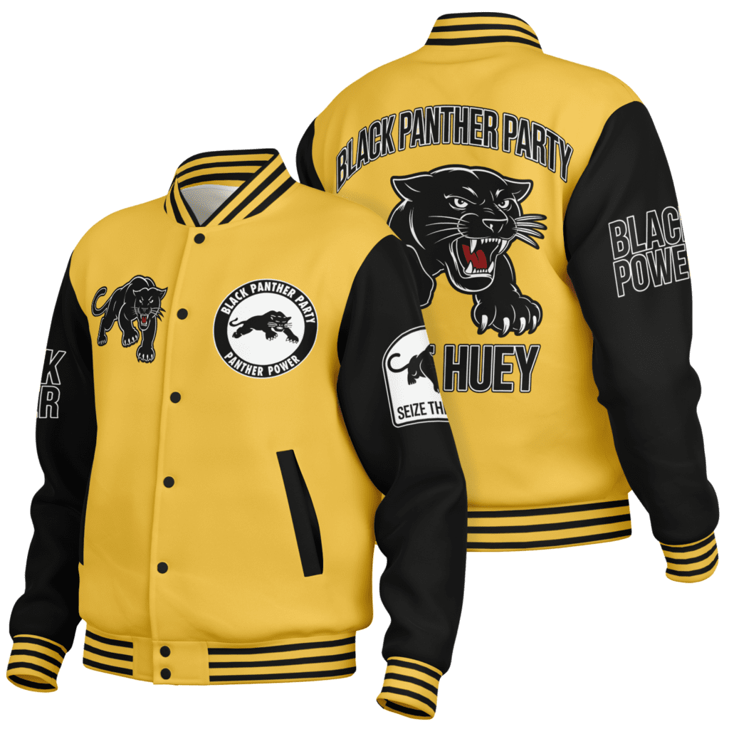 Black Panther Free Huey Baseball Jacket | Melanin Apparel