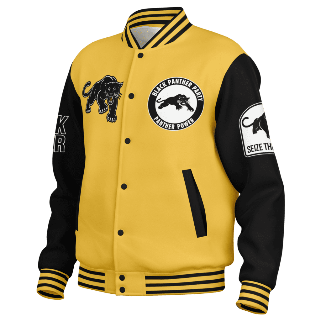 Black Panther Free Huey Baseball Jacket | Melanin Apparel