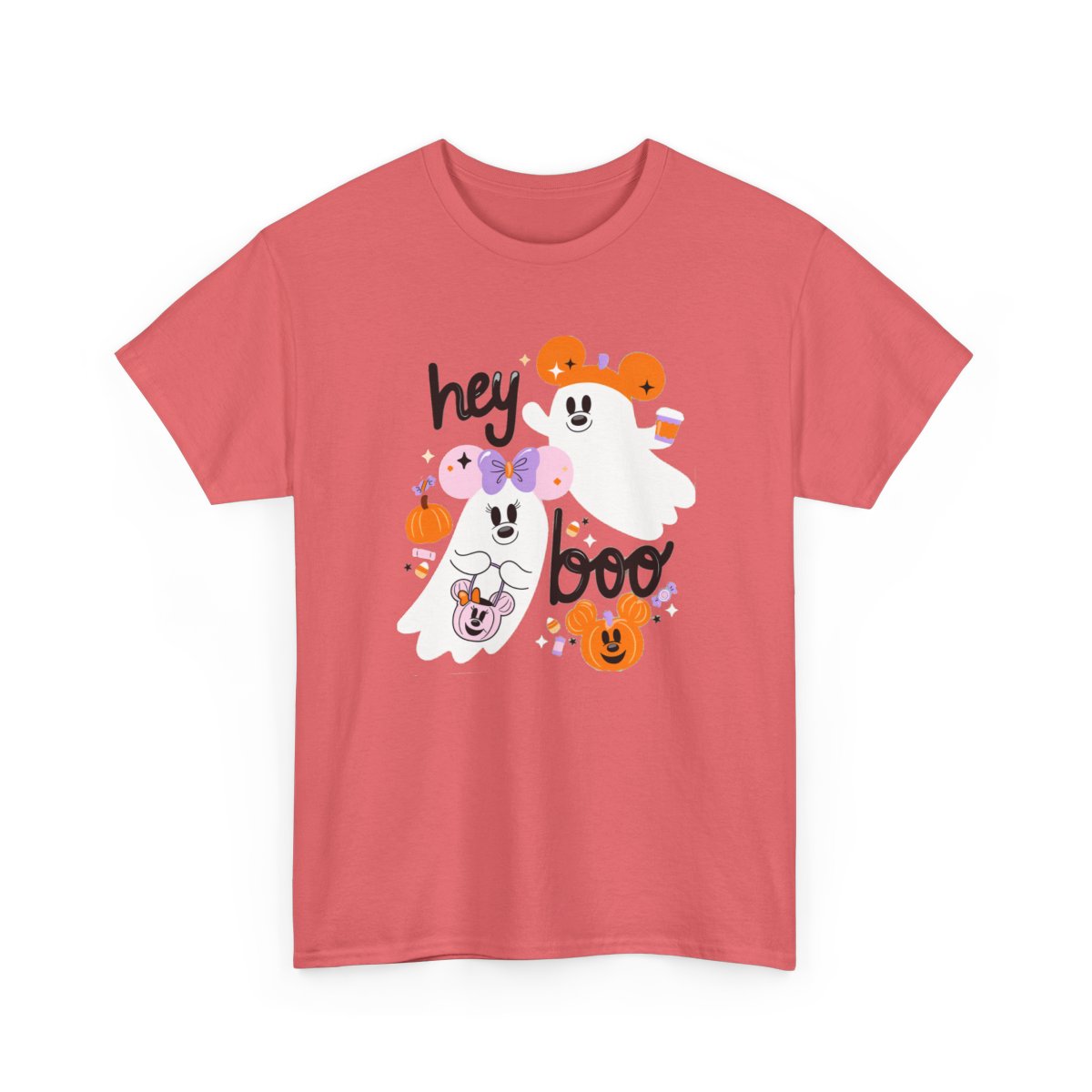 Hey Boo Tee Coral Silk