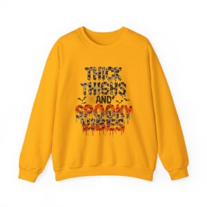 Thick Thighs And Spooky Vibes Sweatshirt - Gold