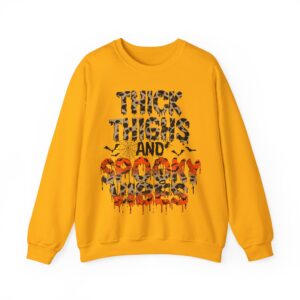 Thick Thighs And Spooky Vibes Sweatshirt - Gold