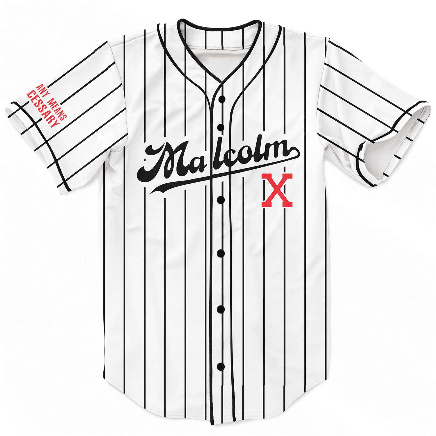 Malcolm x Stripe Baseball Jersey M