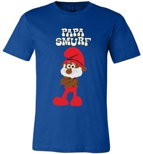 Youth Designz Papa Smurf Men's T-Shirt - Funny Saying, Great Fathers Day Gift